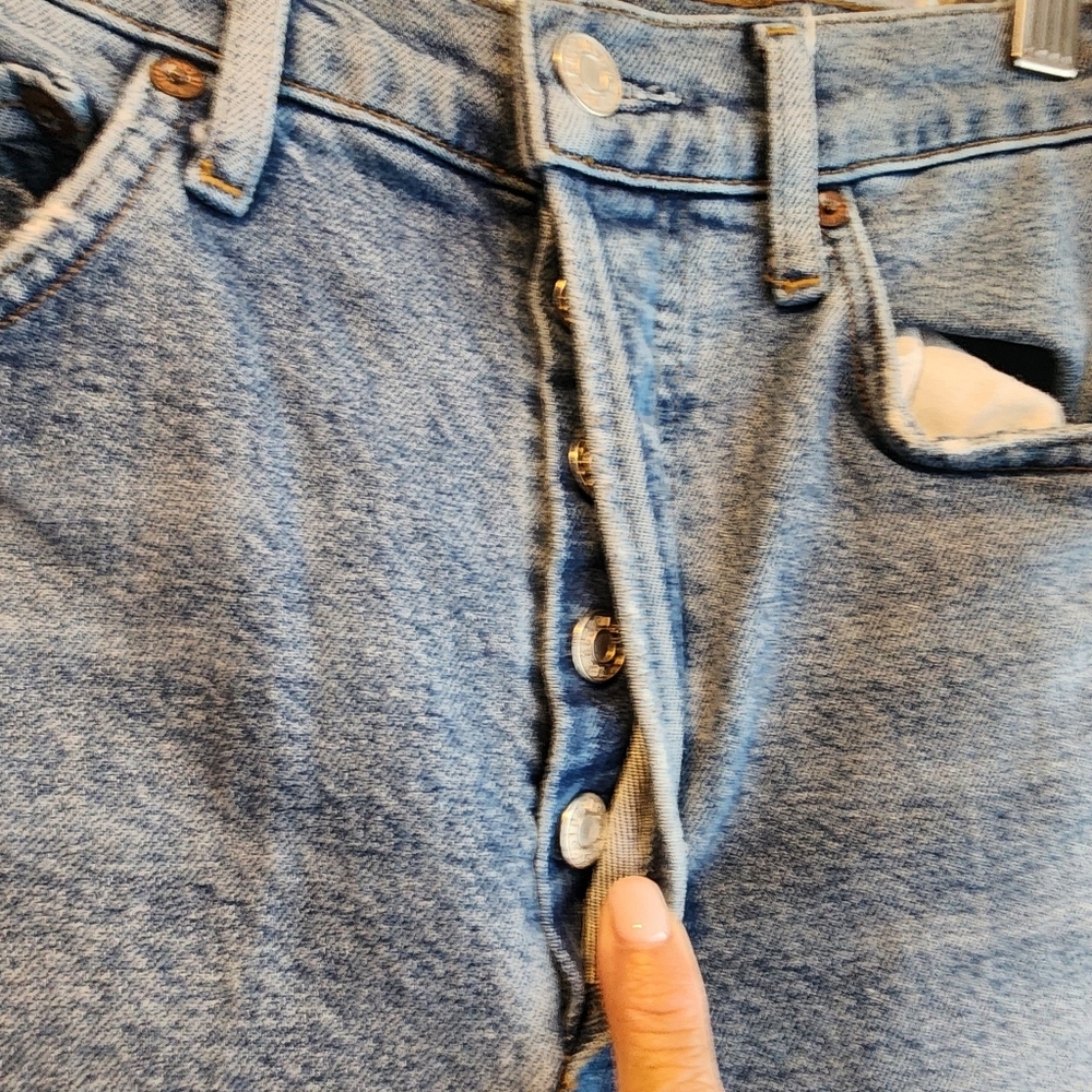 AGOLDE RILEY HIGH RISE CROPPED DISTRESSED LIGHT WASH JEANS WOMENS SZ 25 - Picture 11 of 16